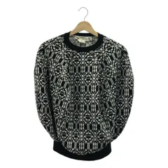 【美品】  COMME des GARCONS / コムデギャルソン | 2021AW | ウールポリエステル 総柄 変形 ノースリーブ ニット | XS | ブラック / ホワイト | レディース