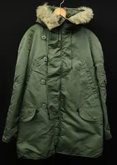 ▲03 ALPHA INDUSTRIES N-3B「N」アルファ インダストリーズ フライジャケット▲ミリタリージャケット/カーキ/Mサイズ/USA製