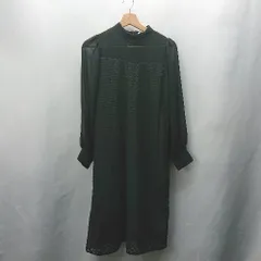 ◇ ⊇ merlot plus メルロープリュス 総柄 長袖 膝下丈 ワンピース サイズF ブラック系 レディース E  【1410290039595】のサムネイル