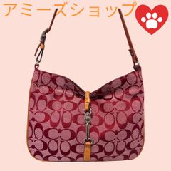 コーチCOACH 6091シグネチャー キャンバス×レザー ワンハンドル ハンドバッグ ショルダー 肩掛けジャンク品