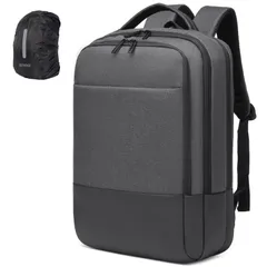 【人気商品】出張 通学 高校生 通勤 薄型 軽量 A4収納可 バックパック PCリュック 旅行 15.6インチ レインカバー付 防水 リュックサック ビジネスリュック メンズ リュック [SUNOGE]