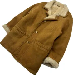 ブルガリア製 ☆ 最高峰◎ リアルムートン レザー ボア コート ブラウン M 無骨 風格 秋冬 アメカジ 大人カジュアル ヴィンテージ■EC227