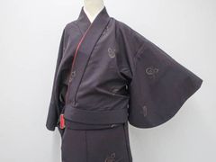 【一輝堂】リサイクル着物 小紋 洗える着物 二部式 瓢箪文 身丈約60.5cm 裄丈約66.5cm 25z07-3831