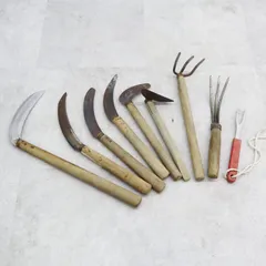 ◆園芸 農家 水やり 除草 |9点まとめ 鎌などのハンドツール| |大工道具 園芸 農業 林業 ガーデニング 草刈り 鎌 ナタ ■P2129