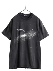 メンズ00s 宇宙 アート プリントTシャツ M イラスト グラフィック 黒 2トーン