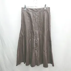 ◇ Θ BANANA REPUBLIC バナナリパブリック レザー風 ロング フレア スカート サイズ4 ブラウン レディース E  【1412090023569】