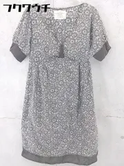 ◇ URBAN RESEARCH DOORS アーバン リサーチ ドアーズ 花柄 プリント 五分袖 膝丈 ワンピース グレー レディース 【中古】 【1102050004843】
