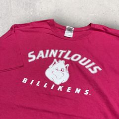 US古着 GILDAN ギルダン バスケットボール Saint Louis BILLIKENS セントルイス Tシャツ XL ピンク