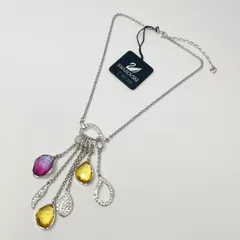 SWAROVSKI スワロフスキー　ネックレス　レディース　シルバー　石　デザイン　カラー　中古美品　管理番号KKVNKO3548