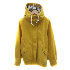 グリーンレーベルリラクシング ユナイテッドアローズ green label relaxing ジャケット パーカー スタンドカラー フード付き 2way ミドル丈 無地 38 黄色 イエロー /YS27