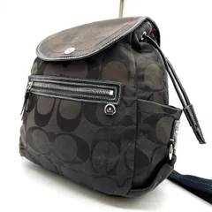 【良品】 COACH コーチ リュック バックパック シグネチャー キャンバス レザー 革 ブラック 黒色 ユニセックス 男女兼用 メンズ レディース