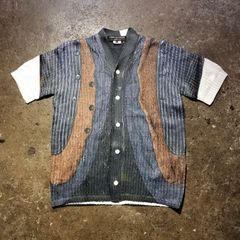 COMME des GARCONS HOMME PLUS 24ss  トロンプルイユ 半袖ニットカーディガン M コムデギャルソンオムプリュス 2024ss AD2023 転写