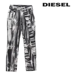 新品・未使用 ディーゼル DIESEL ジーンズ デニム パンツ レディース グレーパターン切替 ストレッチ スリム D-JOY-T-SP5