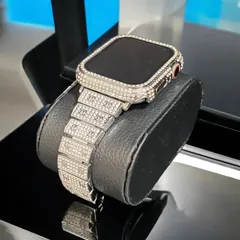 アップルウォッチキラキラカバーケースステンレスバンドベルト画面保護付　快速反応 シルバー

