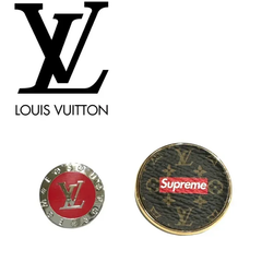 【中古美品】LOUIS VUITTON ルイヴィトン MP2076 シュプリーム コラボ LV×Supreme 2点セット ピンブローチ