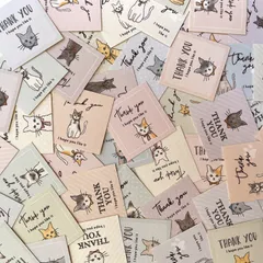 品番89 サンキューシール  すべて異なるデザイン48枚 catsショップシール ギフトシール