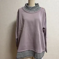 KN3159＊4L 大きいサイズ　プルオーバートレーナー重ね着風トレーナー裏起毛