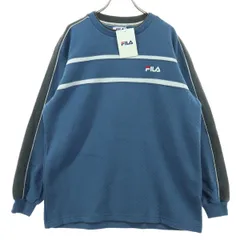 未使用 FILA フィラ 長袖 キルティング スウェット M ブルー系 レディース 古着