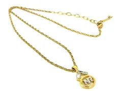 ■美品■ NINA RICCI ニナリッチ ヴィンテージ ラインストーン ネックレス ペンダント アクセサリー レディース ゴールド系 DD7808