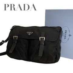 プラダ　メッセンジャーバッグ　三角ロゴ　三角プレート　ショルダーバッグ　ナイロン レザー　ブラッ　 4786