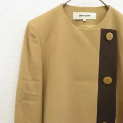 ピエール・カルダン pierrecardin ジャケット ダブル ノーカラー ロゴボタン a900902iのサムネイル