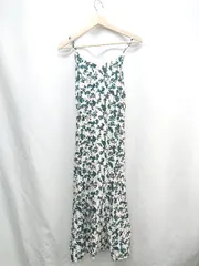 ◇ ⊂ JEANASIS 総柄 ロング丈 ワンピース サイズF ベージュ グリーン レディース E  【1412090030024】