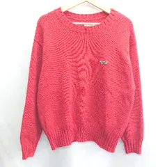 ◇ ⊇ FREAK'S STORE フリークスストア ワンポイント刺<!-利用不可文字-!> 長袖 ニット サイズF レッド レディース E  【1501230028950】