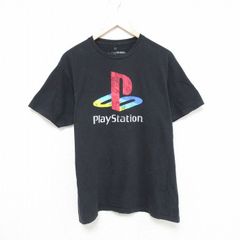 L/古着 リップルジャンクション 半袖 Tシャツ メンズ プレイステーション コットン クルーネック 黒 ブラック 25may21 中古