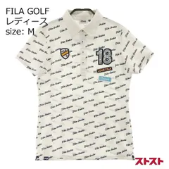 FILA GOLF フィラゴルフ 半袖ポロシャツ 総柄 ホワイト系 M [240001932567] [240001932567]#