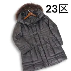 23区 秋冬 リアル ファー♪ ダッフル ダウン コート Sz.38　レディース 黒
