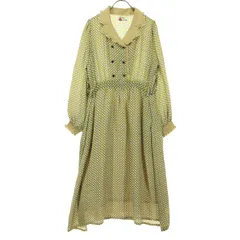 美品 Clice de Paris クリシェドゥパリス 長袖 ワンピース F イエロー系 レディース 古着