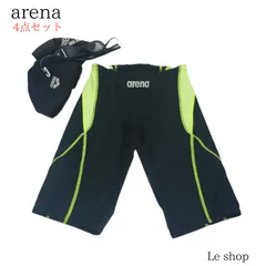 【４点セット】arena アリーナ 競泳水着 アクアレーシング マスターズスパッツ スイムキャップ スイミングゴーグル 中古