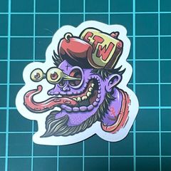 ST008 ステッカー シール ハロウィン モンスター 紫 目玉 パンク ロック