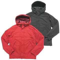 ASPESI アスペジ メンズ ブルゾン / NEW WINTERMOON 撥水 中綿入り パディング フーデッドブルゾン レッド ブラック / イタリア ダウンジャケット 赤 黒