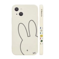 【大人気】iPhone15 用 ケース ミッフィー iPhone 15 用 保護カバー キャラクター スマホケース ［シリコン 軽薄型 ワイヤレス充電対応 レンズ保護 ストラップホール付き］ 6.1インチ ケース アイフォン15 対応 WHITE