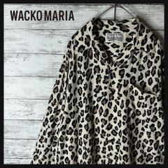3460M【美品】ワコマリア☆レオパード/ヒョウ柄 長袖 ハワイアンシャツ 02425【美品・人気モデル】ワコマリア / WACKO MARIA