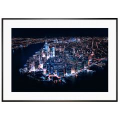 夜景写真 アメリカ ニューヨークの夜景 インテリアアート写真額装 AS1248