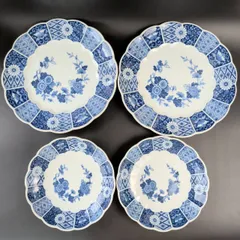 ブルー伊万里（Blue Imari ）大中小皿セット（各一枚）ビンテージ ブルー伊万里 blue imari 皿 プレート 3枚セット 古道具 古雑貨