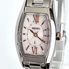 【セイコー ルキア レディース 腕時計 稼働 ソーラー 磨き済み】SEIKO LUKIA 美品 白ピンク文字盤