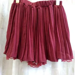 ONEWAY ワンウェイ キュロットスカート F レッド系 プリーツ レース 韓国