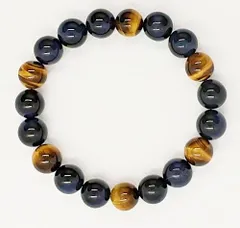 Powerstone『虎眼石』ブレスレット：ブルータイガーアイブレスレット  （ブルータイガーアイ×イエロータイガーアイ）＜石言葉：幸運を招く聖なる石＞