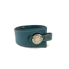 HERMES レザー　セリエ　ブレスレット　ブルー　バングル HERMES エルメス バングル ブレスレット セリエ ブルー系 刻印あり