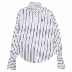 RALPH LAUREN ラルフローレン ストライプ シャツ 長袖 スリムフィット ロゴ ポニー刺繍 トップス サイズ2 M 紫 レディース 【中古】