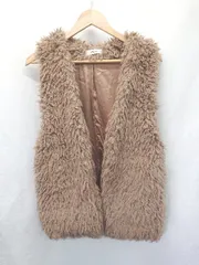 ■ ⊆ Allumer アリュメール プードルファー ベスト サイズ表記なし ブラウン系 レディース E  【1507100008299】