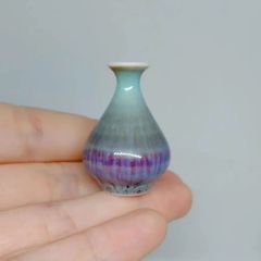 手作りミニチュア花瓶　陶器壺　一輪挿し