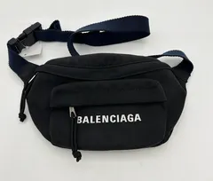【美品】BALENCIAGA ウェーブロゴ ボディバッグ ブラック　ホワイト 802227210C81000_4.jpg