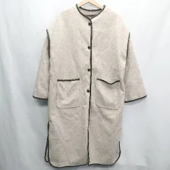■ ◎●未使用● GRL 長袖 ノーカラーコート サイズS ベージュ ブラウン レディース E  【1408220019144】