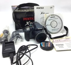 5211 【動作品】PENTAX X90 コンパクトデジタルカメラ ブラック 2010年製 箱・付属品・説明書付き ペンタックス 高倍率ズーム デジカメ 鉄道シール有 撮り鉄