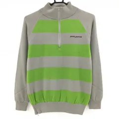 パーリーゲイツ 裏地付ハイネックセーター グレー×グリーン ハーフジップ  レディース 1(M) ゴルフウェア PEARLY GATES
