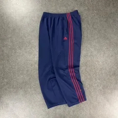 O1 90s adidas Track Pants 3strips オールド アディダス トラックパンツ ジャージ パフォーマンスロゴ 刺繍 ネイビー/レッカー ロゴ刺繍 サイドライン ワイド L